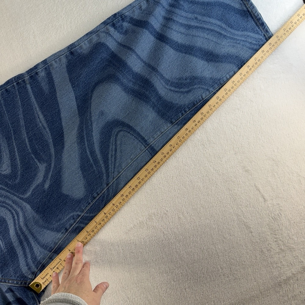WILD FABLE Plus 18 34 Baggy Blue Jeans Wavy Highest Rise Pants Grunge Boho Punk - Picture 15 of 16